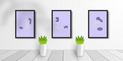 set of 3D realistic frame mock up vector