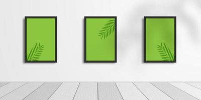 3D realistic square frame mockup vector