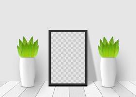 3D realistic square frame mockup vector