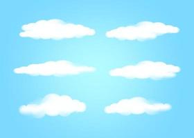 Set of realistic vector cloud background