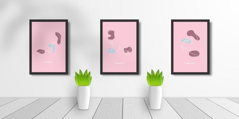 set of 3D realistic frame mock up