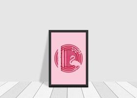 3D realistic square frame mockup vector