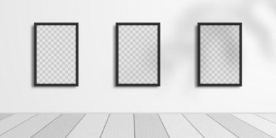 3D realistic square frame mockup vector