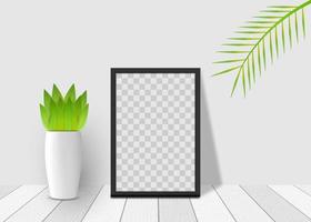 3D realistic square frame mockup vector