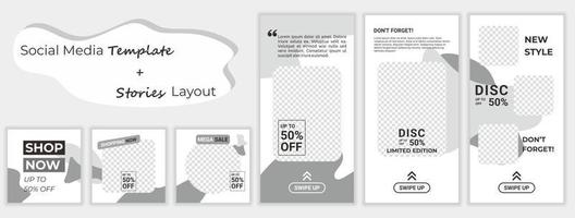 Trendy templates for posts and stories for social media vector