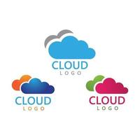 Cloud file Secure file upload  server  data logo design vector
