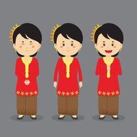 Malaysian Character with Various Expression vector