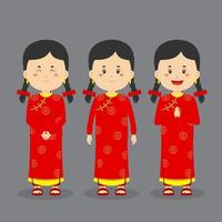 Chinese Character with Various Expression vector