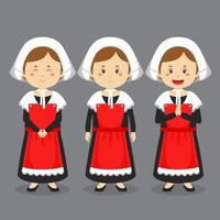 French Character with Various Expression vector