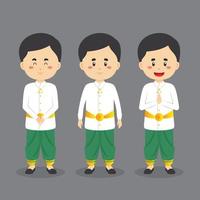 personaje de laos con varias expresiones. vector