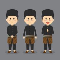 Indonesian Character with Various Expression vector