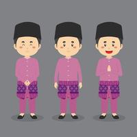 Brunei Character with Various Expression vector