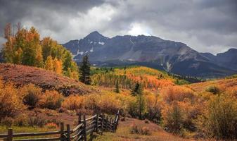 Fall foliage near Wilson peak in Colorado San Juan mountains photo