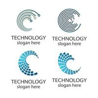 Technology logo images illustration vector