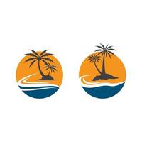 Palm tree summer logo images vector