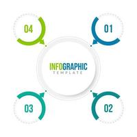 Plantilla de infografía de seis opciones para presentación. vector