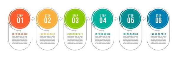 Six Options Infographic Template for Presentation vector