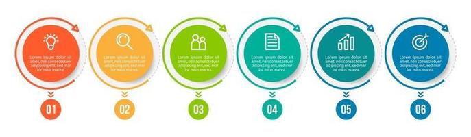 Six Options Infographic Template for Presentation vector