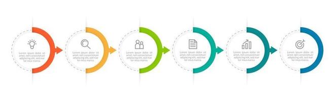 Six Options Infographic Template for Presentation vector