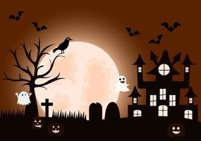 Halloween Night Party Background Landing Page Illustration vector