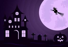 Halloween Night Party Background Landing Page Illustration vector