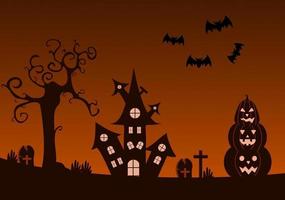 Halloween Night Party Background Landing Page Illustration vector