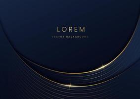 Abstract curve dark blue layer luxury background. vector