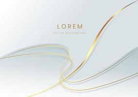 Abstract white luxury background with gold lines curve. Luxury style. vector