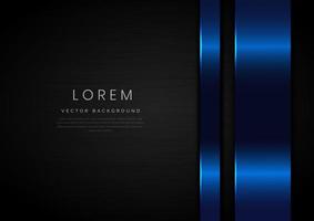 Abstract elegant blue geometric layers  on black background. vector