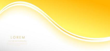 Abstract yellow and orange curved and wave background. vector