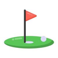 golf y bandera vector