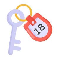 Room Key and keyring vector