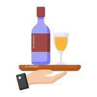 Wine Serving and Drinks vector