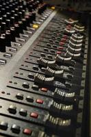 Analogue mixer panel in the studio photo