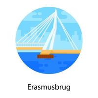 erasmusbrug y paso elevado vector