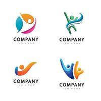 Set People care success health life logo template vector