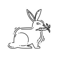 Farming rabbit icon. hand drawn icon set, outline black