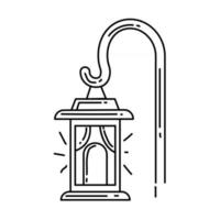 Gardening lamp icon. hand drawn icon, outline black vector