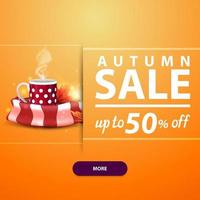 Autumn sale, square banner for your website vector