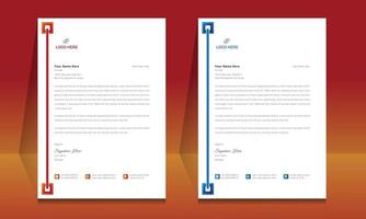 Letterhead format template, business style letterhead design template. vector