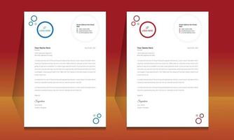 Letterhead format template, business style letterhead design template. vector
