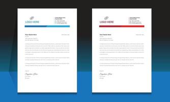 Letterhead format template, business style letterhead design template. vector