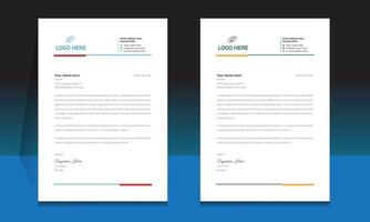 Letterhead format template, business style letterhead design template. vector