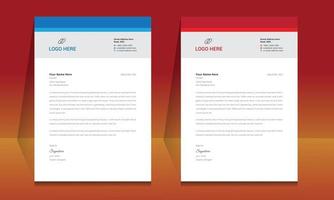 Letterhead format template, business style letterhead design template. vector