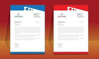 Letterhead format template, business style letterhead design template. vector