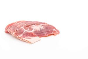 Fresh pork sliced with ingredients photo