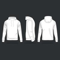 White Sport Hoodie Template vector