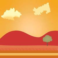 Unique Greenery and Mountain Landscape vector