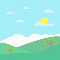 Unique Greenery and Mountain Landscape vector