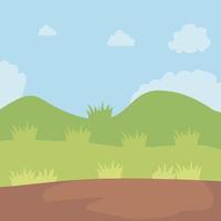 Unique Greenery and Mountain Landscape vector